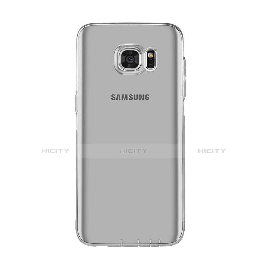 Silikon Schutzhülle Ultra Dünn Tasche Durchsichtig Transparent für Samsung Galaxy S7 Edge G935F Grau Plus