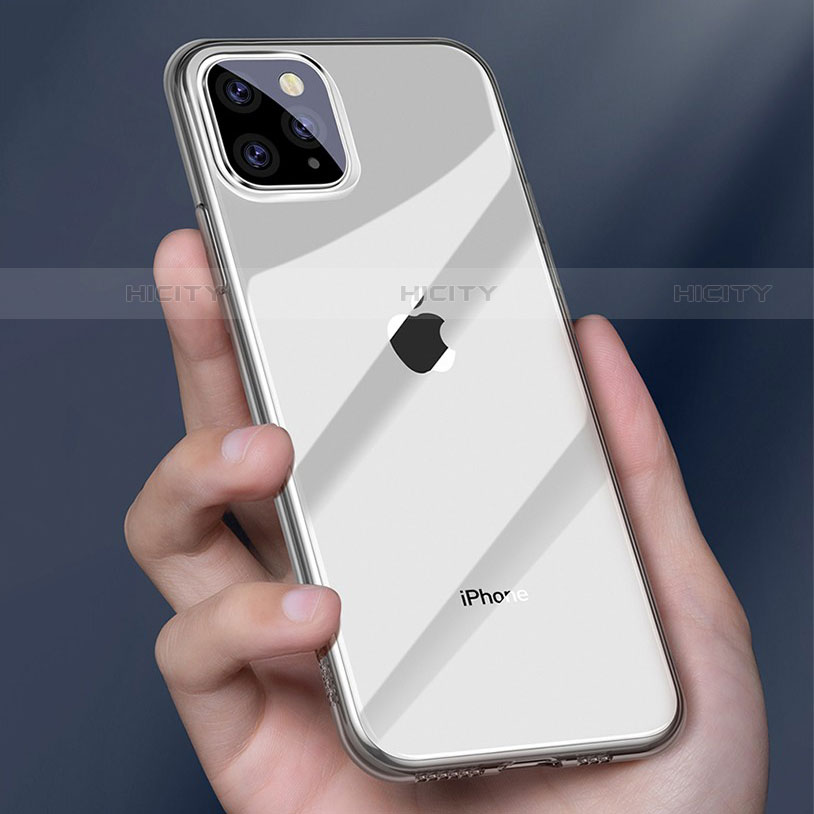 Silikon Schutzhülle Ultra Dünn Tasche Durchsichtig Transparent H01 für Apple iPhone 11 Pro Grau