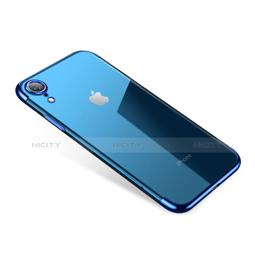 Silikon Schutzhülle Ultra Dünn Tasche Durchsichtig Transparent H01 für Apple iPhone XR Blau Plus