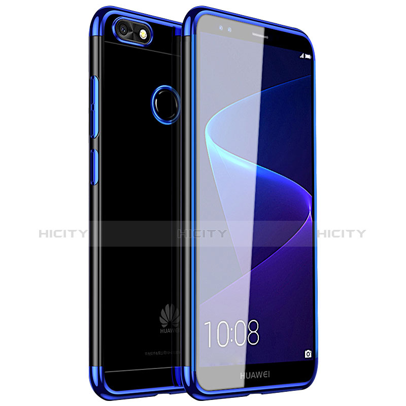 Silikon Schutzhülle Ultra Dünn Tasche Durchsichtig Transparent H01 für Huawei Enjoy 7 Blau