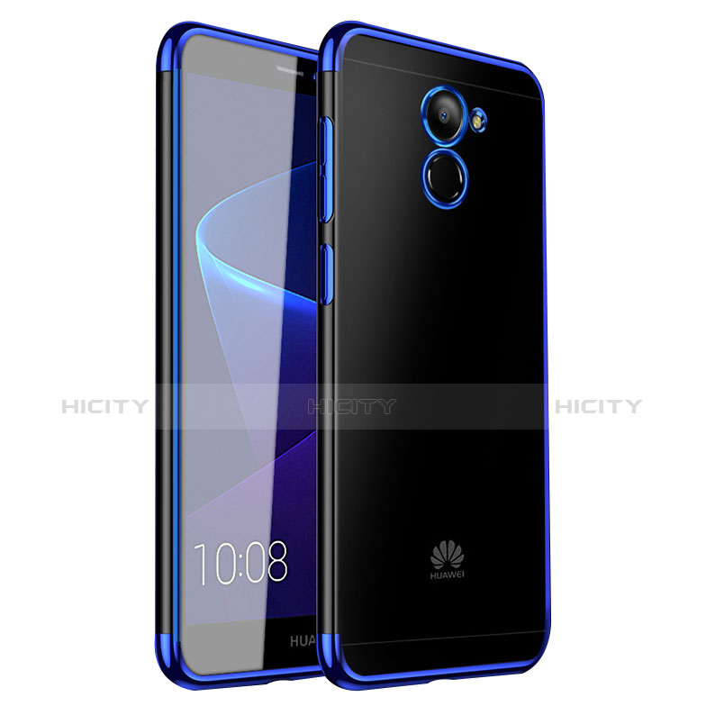 Silikon Schutzhülle Ultra Dünn Tasche Durchsichtig Transparent H01 für Huawei Enjoy 7 Plus Blau Plus