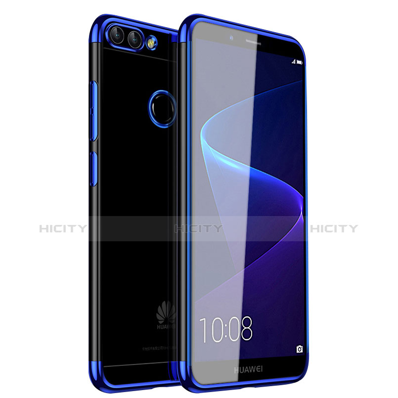 Silikon Schutzhülle Ultra Dünn Tasche Durchsichtig Transparent H01 für Huawei Enjoy 7S Blau Plus