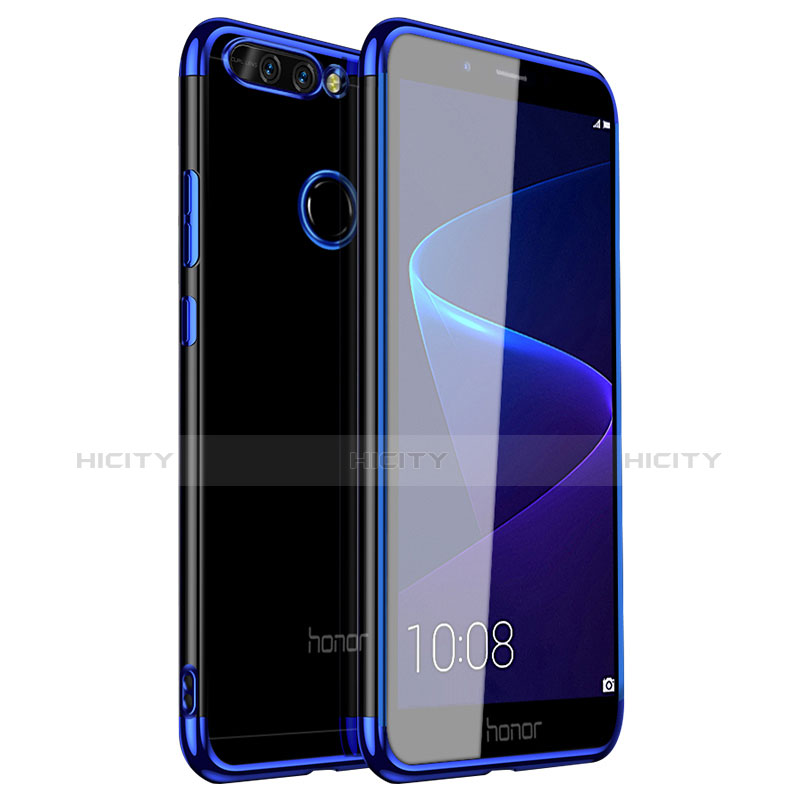 Silikon Schutzhülle Ultra Dünn Tasche Durchsichtig Transparent H01 für Huawei Honor 8 Pro Blau