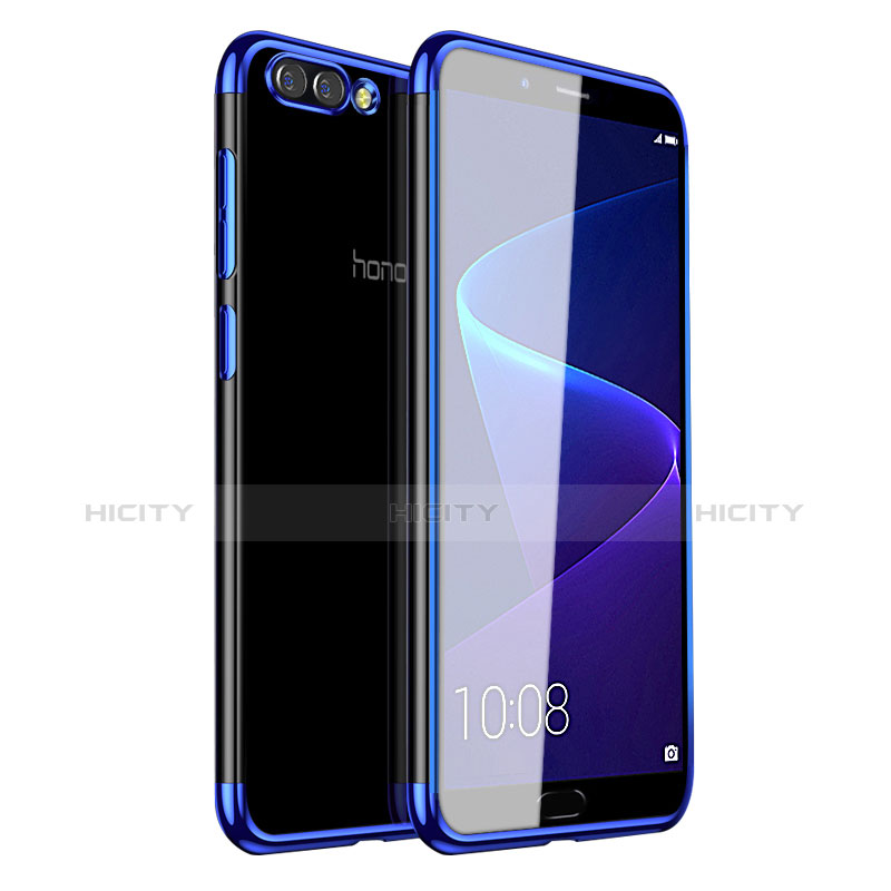 Silikon Schutzhülle Ultra Dünn Tasche Durchsichtig Transparent H01 für Huawei Honor V10 Blau