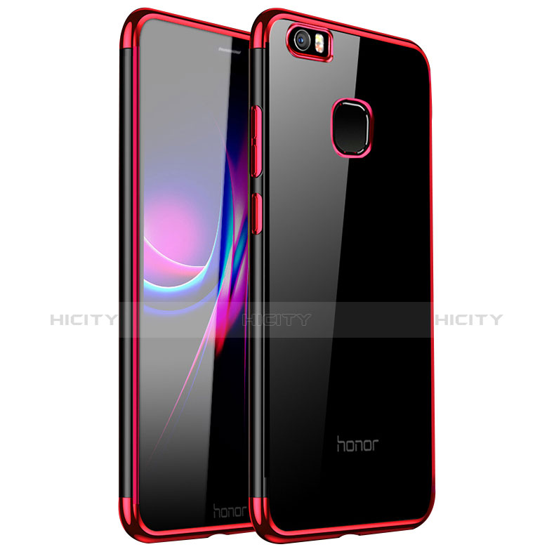 Silikon Schutzhülle Ultra Dünn Tasche Durchsichtig Transparent H01 für Huawei Honor V8 Max Rot