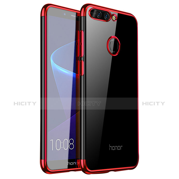 Silikon Schutzhülle Ultra Dünn Tasche Durchsichtig Transparent H01 für Huawei Honor V9 Rot