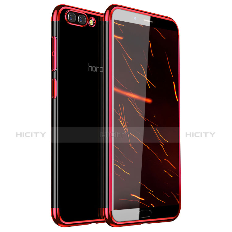 Silikon Schutzhülle Ultra Dünn Tasche Durchsichtig Transparent H01 für Huawei Honor View 10 Rot
