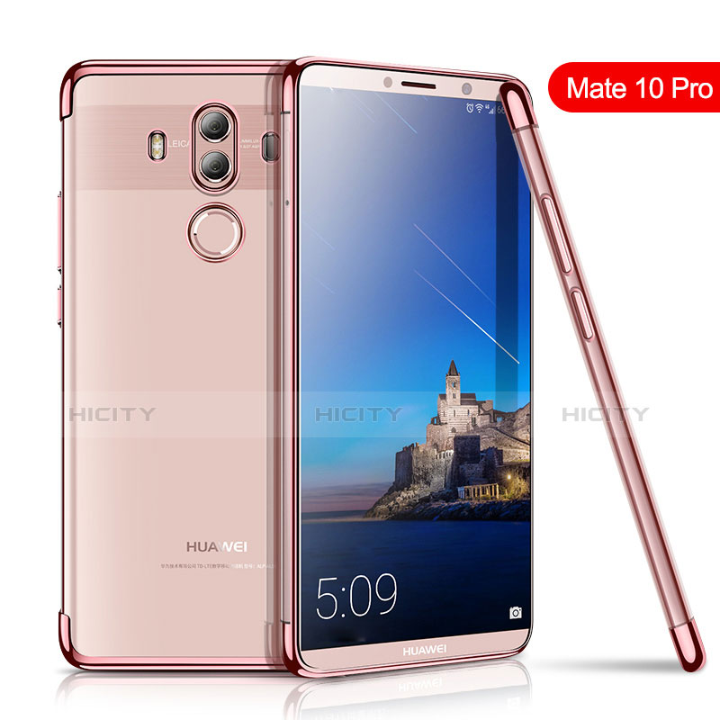 Silikon Schutzhülle Ultra Dünn Tasche Durchsichtig Transparent H01 für Huawei Mate 10 Pro Rosegold