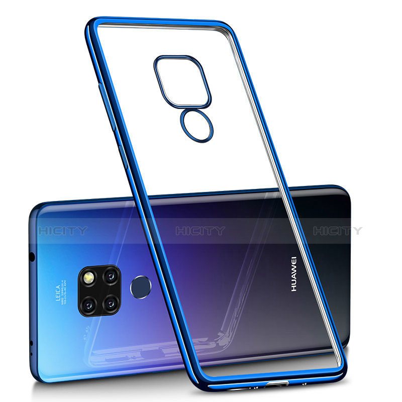 Silikon Schutzhülle Ultra Dünn Tasche Durchsichtig Transparent H01 für Huawei Mate 20 Blau