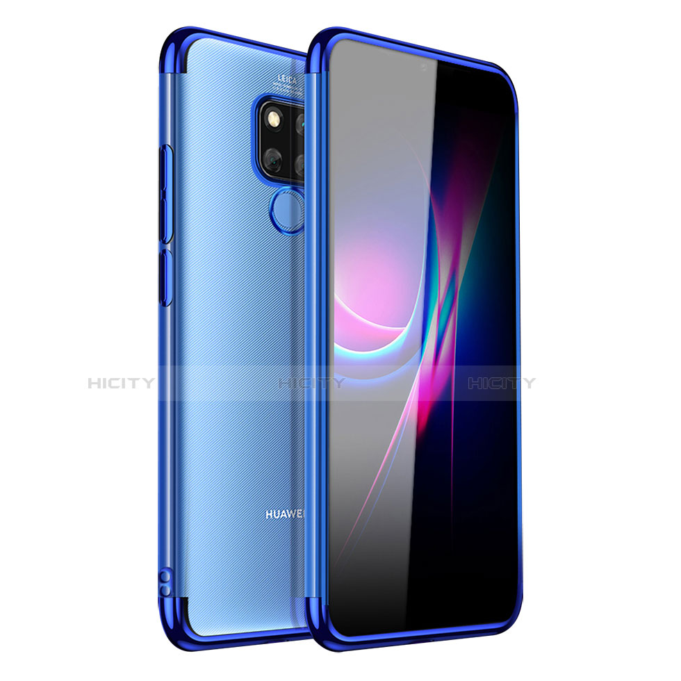 Silikon Schutzhülle Ultra Dünn Tasche Durchsichtig Transparent H01 für Huawei Mate 20 X 5G Blau