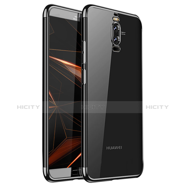 Silikon Schutzhülle Ultra Dünn Tasche Durchsichtig Transparent H01 für Huawei Mate 9 Pro Schwarz