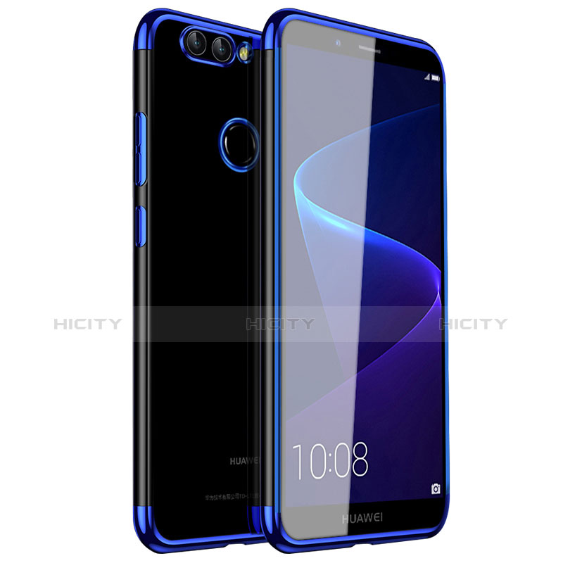 Silikon Schutzhülle Ultra Dünn Tasche Durchsichtig Transparent H01 für Huawei Nova 2 Blau