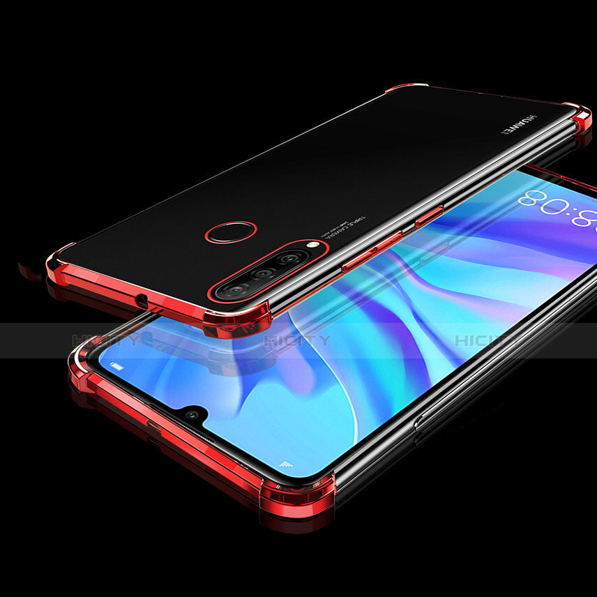 Silikon Schutzhülle Ultra Dünn Tasche Durchsichtig Transparent H01 für Huawei Nova 4e Rot