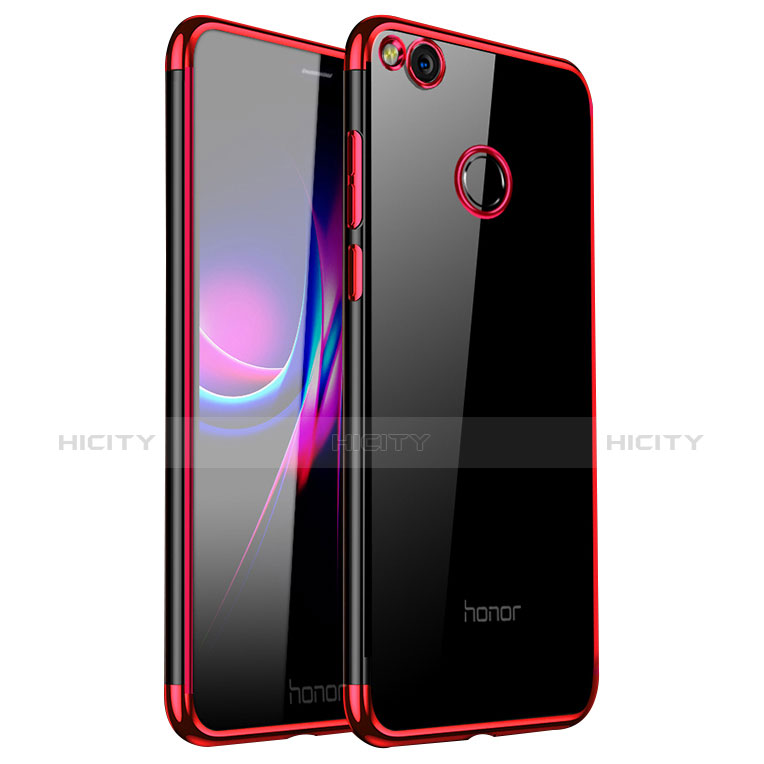 Silikon Schutzhülle Ultra Dünn Tasche Durchsichtig Transparent H01 für Huawei Nova Lite Rot