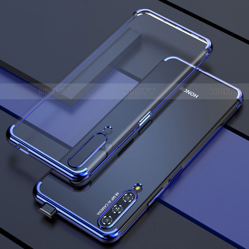 Silikon Schutzhülle Ultra Dünn Tasche Durchsichtig Transparent H01 für Huawei P Smart Pro (2019) Blau