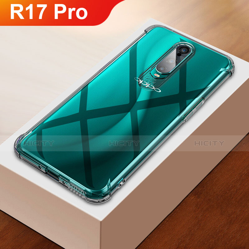 Silikon Schutzhülle Ultra Dünn Tasche Durchsichtig Transparent H01 für Oppo R17 Pro Silber