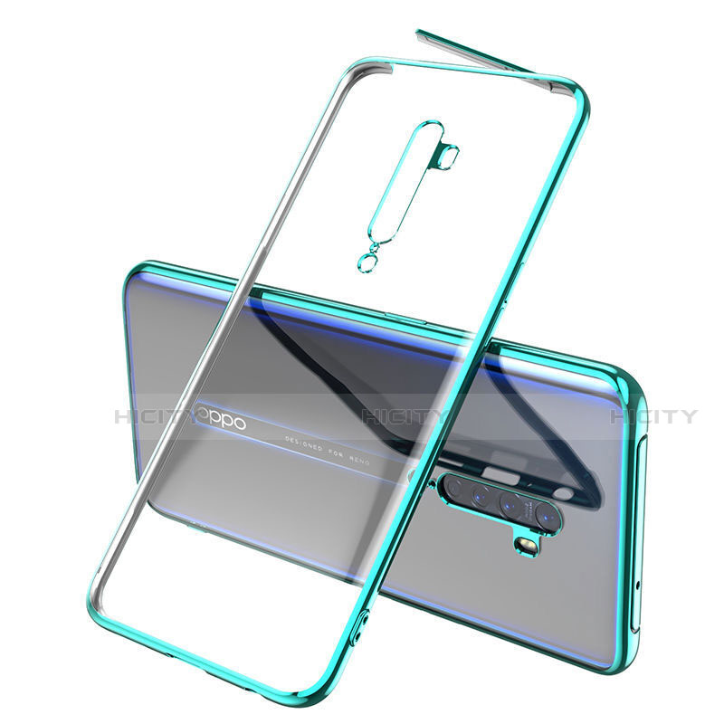 Silikon Schutzhülle Ultra Dünn Tasche Durchsichtig Transparent H01 für Oppo Reno2 Grün