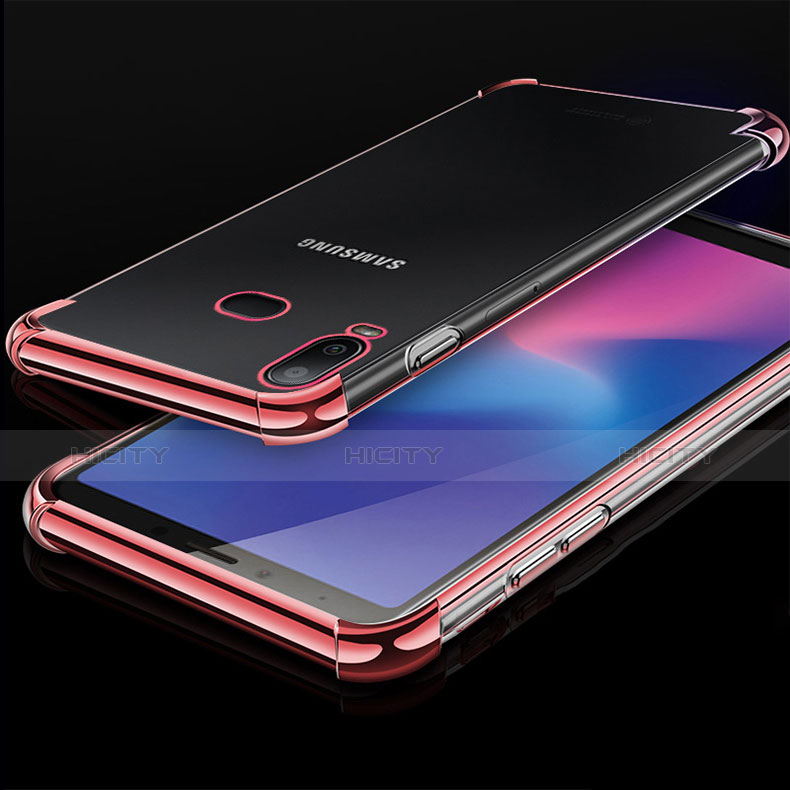 Silikon Schutzhülle Ultra Dünn Tasche Durchsichtig Transparent H01 für Samsung Galaxy A6s Rosegold