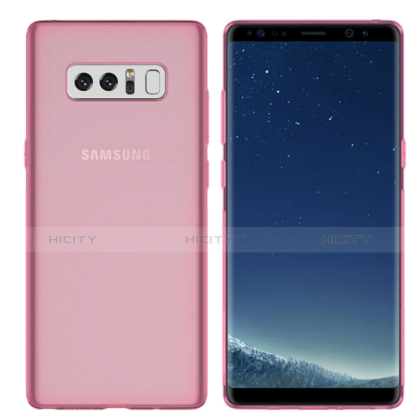 Silikon Schutzhülle Ultra Dünn Tasche Durchsichtig Transparent H01 für Samsung Galaxy Note 8 Duos N950F Rosa Plus