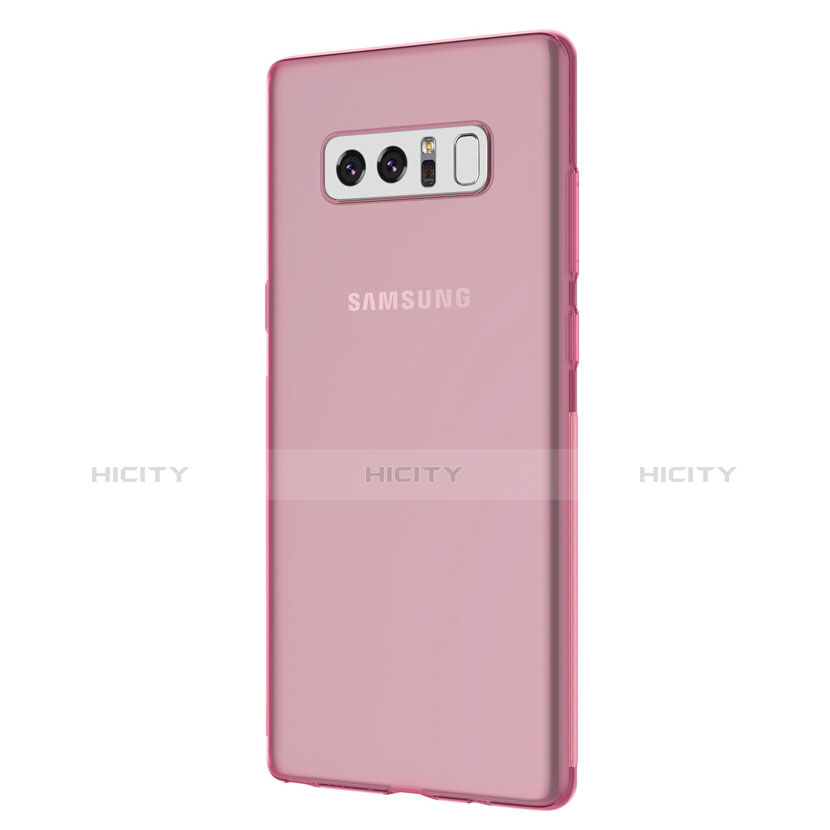 Silikon Schutzhülle Ultra Dünn Tasche Durchsichtig Transparent H01 für Samsung Galaxy Note 8 Duos N950F Rosa