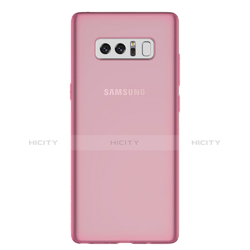 Silikon Schutzhülle Ultra Dünn Tasche Durchsichtig Transparent H01 für Samsung Galaxy Note 8 Duos N950F Rosa groß