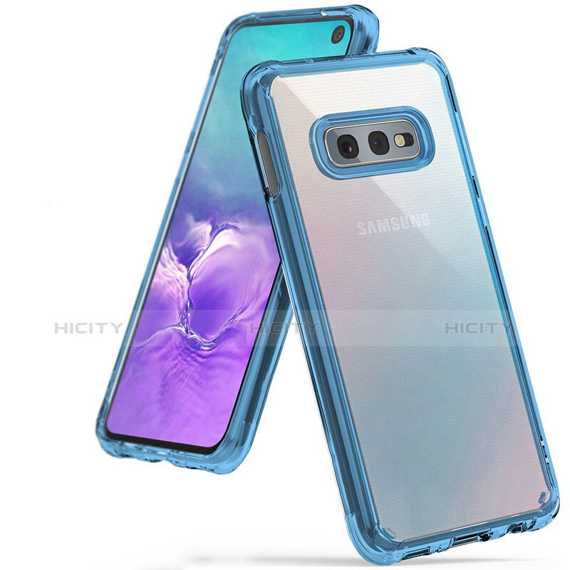 Silikon Schutzhülle Ultra Dünn Tasche Durchsichtig Transparent H01 für Samsung Galaxy S10e Hellblau