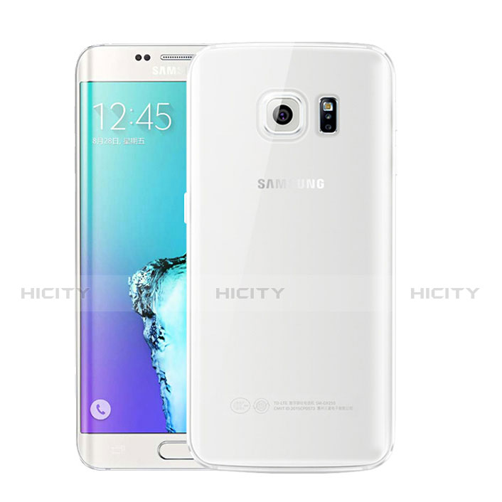 Silikon Schutzhülle Ultra Dünn Tasche Durchsichtig Transparent H01 für Samsung Galaxy S6 Edge+ Plus SM-G928F Weiß Plus