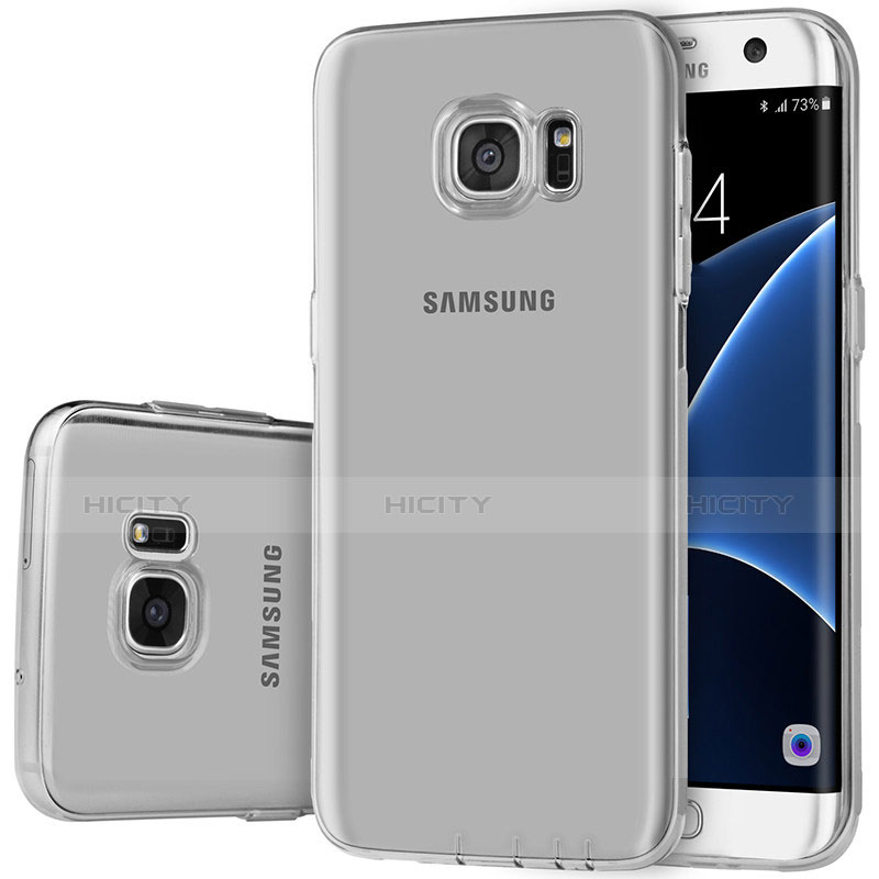 Silikon Schutzhülle Ultra Dünn Tasche Durchsichtig Transparent H01 für Samsung Galaxy S7 Edge G935F Grau