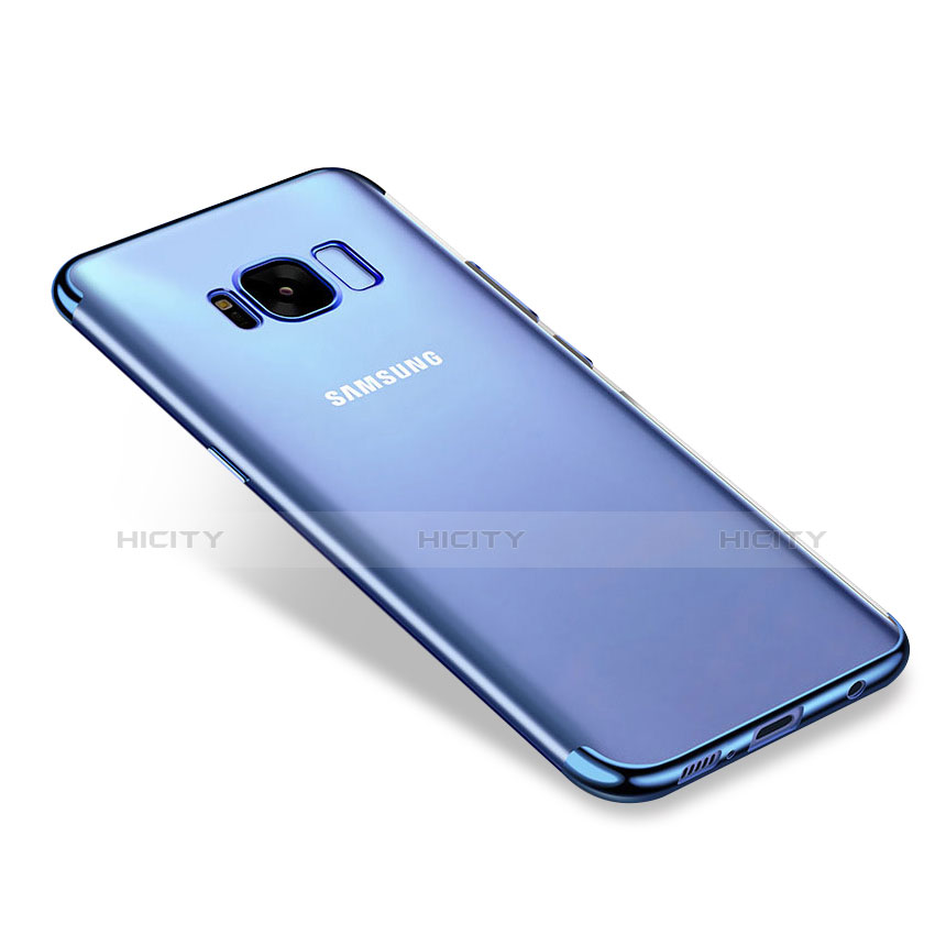 Silikon Schutzhülle Ultra Dünn Tasche Durchsichtig Transparent H01 für Samsung Galaxy S8 Blau