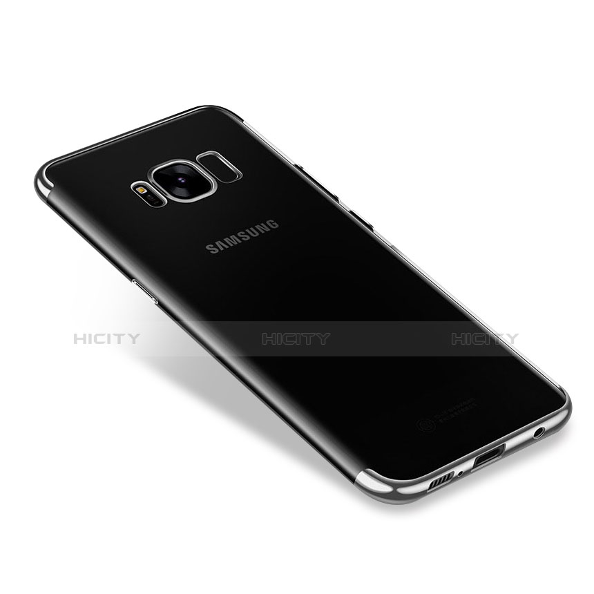 Silikon Schutzhülle Ultra Dünn Tasche Durchsichtig Transparent H01 für Samsung Galaxy S8 Plus Silber