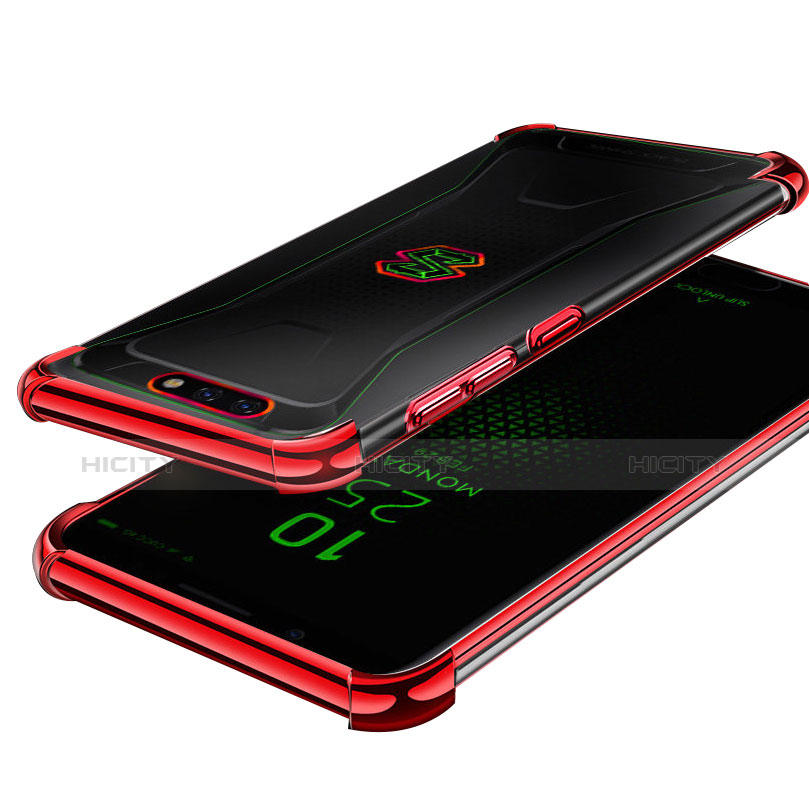 Silikon Schutzhülle Ultra Dünn Tasche Durchsichtig Transparent H01 für Xiaomi Black Shark Rot