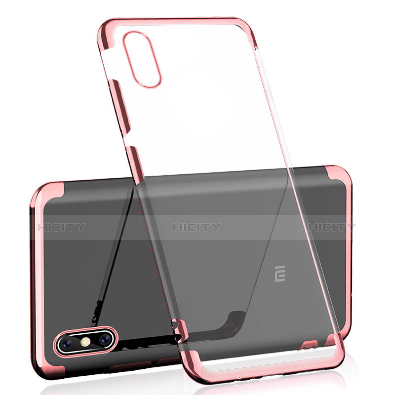 Silikon Schutzhülle Ultra Dünn Tasche Durchsichtig Transparent H01 für Xiaomi Mi 8 Explorer Rosegold