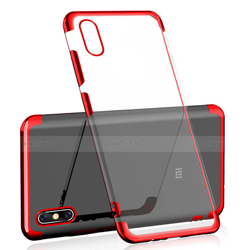 Silikon Schutzhülle Ultra Dünn Tasche Durchsichtig Transparent H01 für Xiaomi Mi 8 Pro Global Version Rot Plus