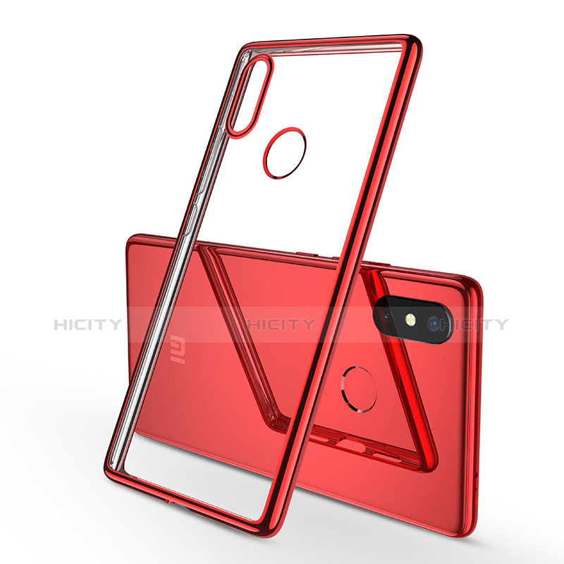 Silikon Schutzhülle Ultra Dünn Tasche Durchsichtig Transparent H01 für Xiaomi Mi 8 SE Rot