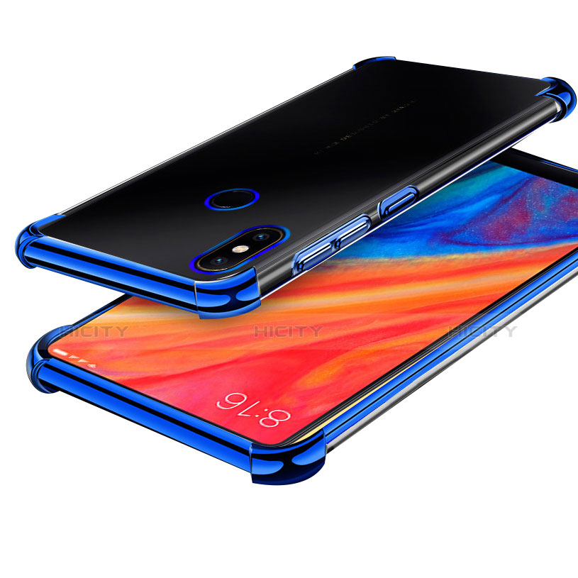 Silikon Schutzhülle Ultra Dünn Tasche Durchsichtig Transparent H01 für Xiaomi Mi Mix 2S Blau