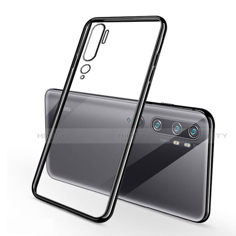 Silikon Schutzhülle Ultra Dünn Tasche Durchsichtig Transparent H01 für Xiaomi Mi Note 10 Pro Schwarz