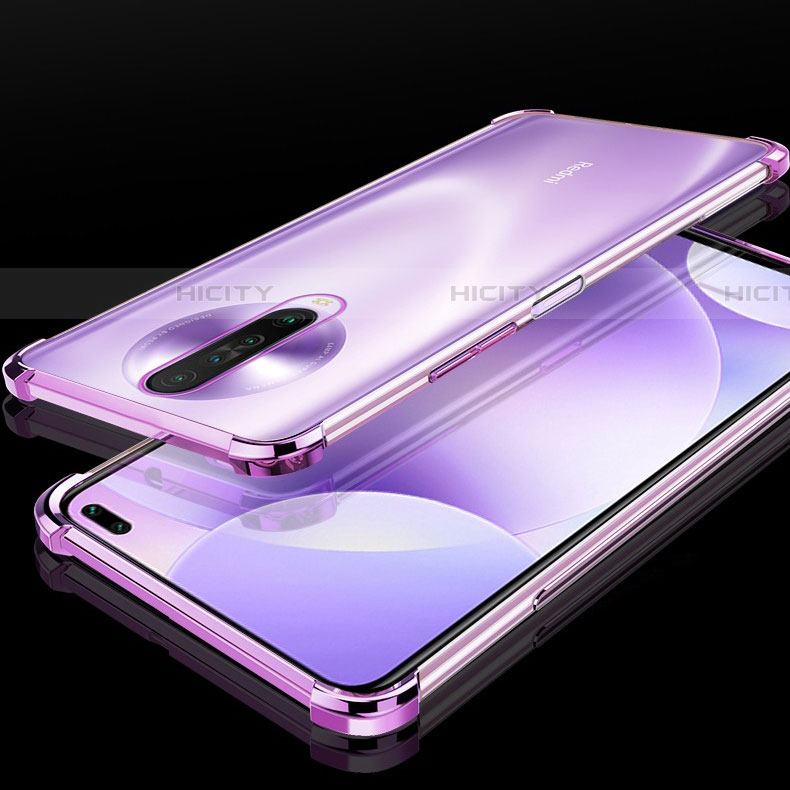 Silikon Schutzhülle Ultra Dünn Tasche Durchsichtig Transparent H01 für Xiaomi Poco X2 Violett