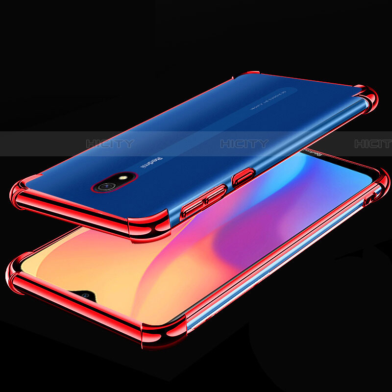 Silikon Schutzhülle Ultra Dünn Tasche Durchsichtig Transparent H01 für Xiaomi Redmi 8A Rot