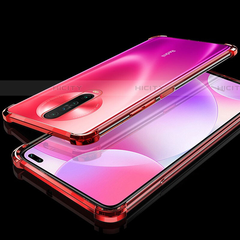 Silikon Schutzhülle Ultra Dünn Tasche Durchsichtig Transparent H01 für Xiaomi Redmi K30 4G Rot