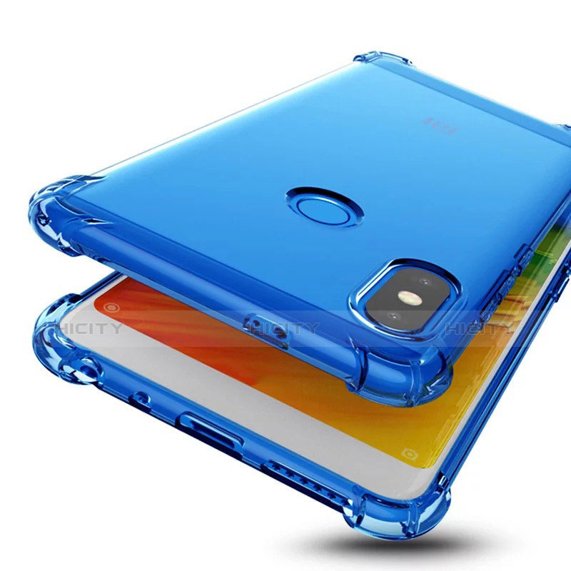 Silikon Schutzhülle Ultra Dünn Tasche Durchsichtig Transparent H01 für Xiaomi Redmi Note 5 Blau