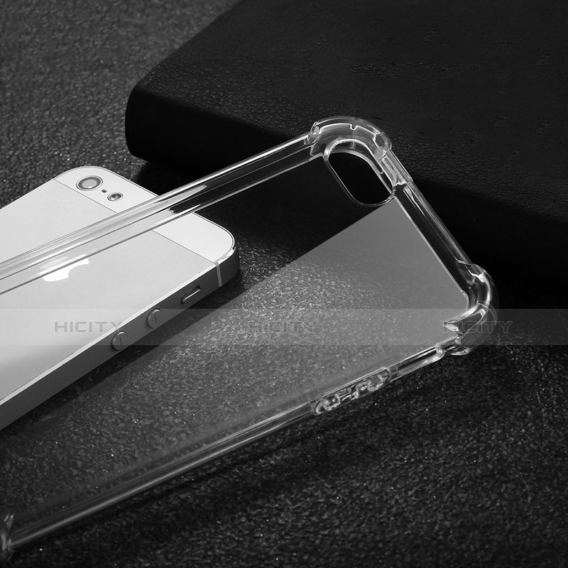 Silikon Schutzhülle Ultra Dünn Tasche Durchsichtig Transparent H02 für Apple iPhone 5S Klar groß