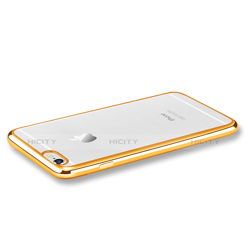 Silikon Schutzhülle Ultra Dünn Tasche Durchsichtig Transparent H02 für Apple iPhone 6 Gold