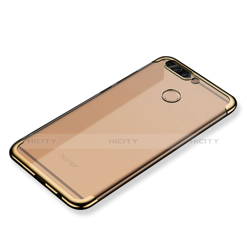 Silikon Schutzhülle Ultra Dünn Tasche Durchsichtig Transparent H02 für Huawei Honor 8 Pro Gold