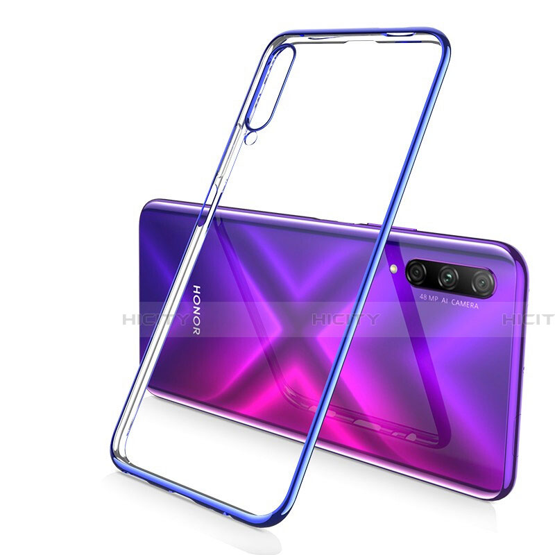 Silikon Schutzhülle Ultra Dünn Tasche Durchsichtig Transparent H02 für Huawei Honor 9X Pro Blau