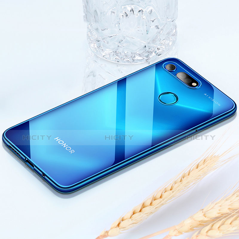 Silikon Schutzhülle Ultra Dünn Tasche Durchsichtig Transparent H02 für Huawei Honor V20 Blau