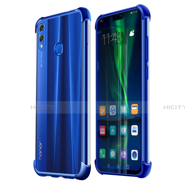 Silikon Schutzhülle Ultra Dünn Tasche Durchsichtig Transparent H02 für Huawei Honor View 10 Lite Blau