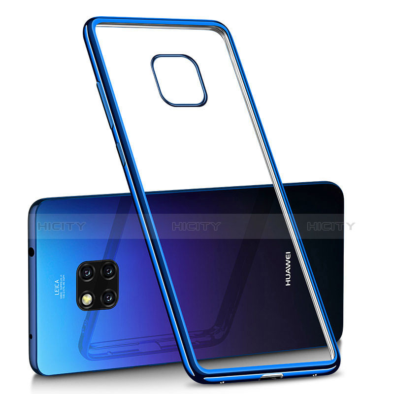 Silikon Schutzhülle Ultra Dünn Tasche Durchsichtig Transparent H02 für Huawei Mate 20 Pro Blau Plus