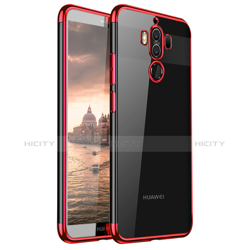 Silikon Schutzhülle Ultra Dünn Tasche Durchsichtig Transparent H02 für Huawei Mate 9 Rot Plus