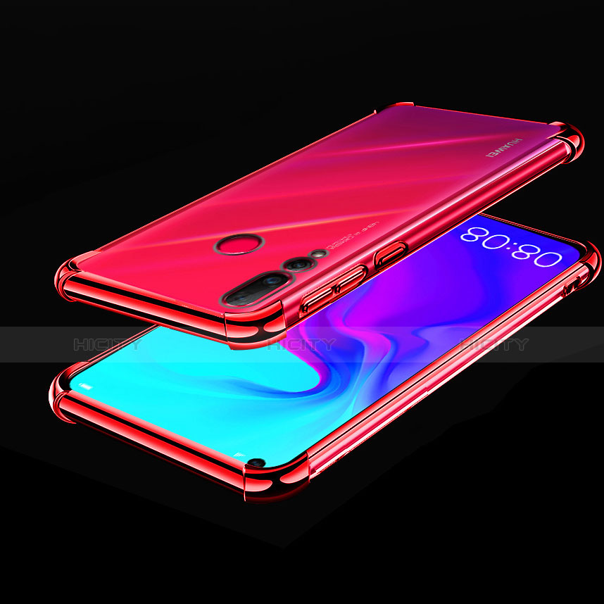 Silikon Schutzhülle Ultra Dünn Tasche Durchsichtig Transparent H02 für Huawei Nova 4 Rot