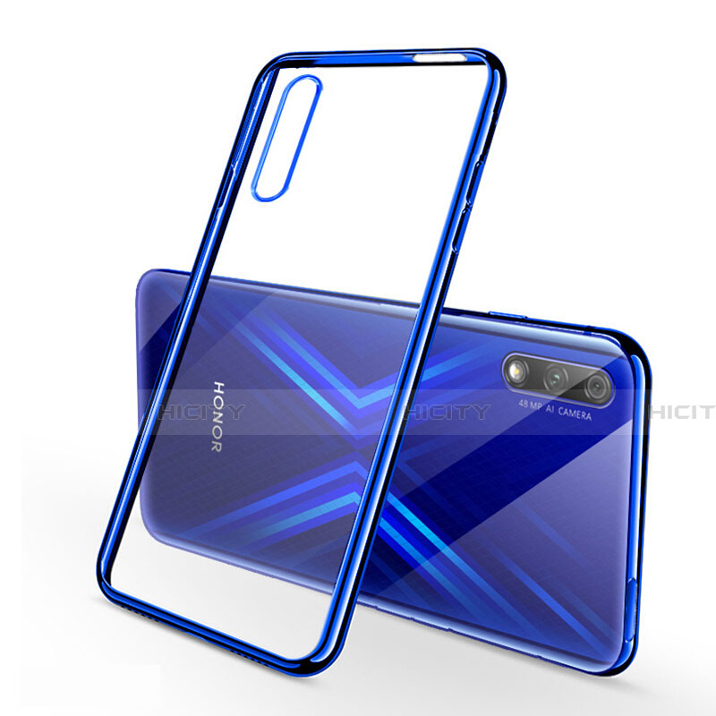 Silikon Schutzhülle Ultra Dünn Tasche Durchsichtig Transparent H02 für Huawei P Smart Z (2019) Blau